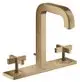 AXOR-HG-AXOR-Citterio-3-Loch-Waschtischarmatur-170-mit-Auslauf-140-mm-Kreuzgriffen-Platte-und-Zugstangen-Ablaufgarnitur-Brushed-Bronze-39134140 gallery number 1